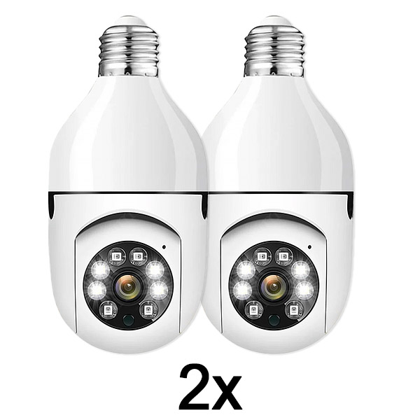 2x Cameră inteligentă de supraveghere tip bec | BULBCAM