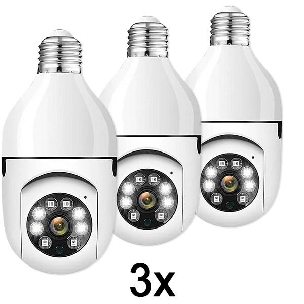 3x Cameră inteligentă de supraveghere tip bec | BULBCAM