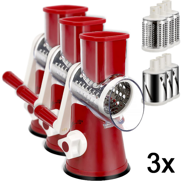 3x Feliator, răzătoare și tocător 3-în-1 pentru legume | CUTERO