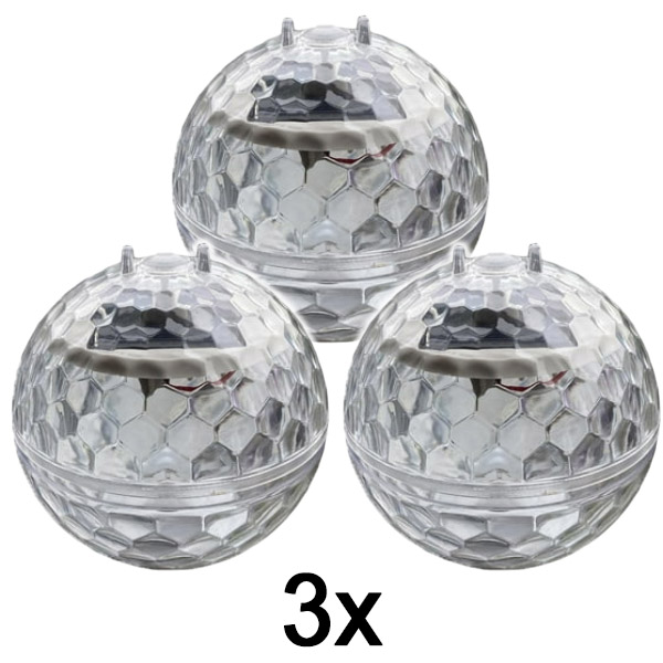 3x Minge disco solară DISCOGLO – Iluminat elegant și distractiv pentru orice spațiu!