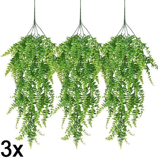 3x Ferigă artificială suspendată (80 cm) | FERNY