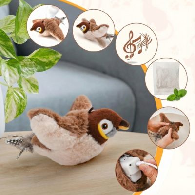 Jucărie interactivă tip pasăre, cu mișcare a aripilor | CHIRRCAT